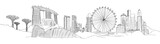 Fototapeta Londyn - SINGAPORE panoramic sketch
