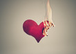 Red heart burnt