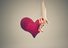 Red Heart Burnt