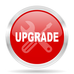 Aufkleber - upgrade red glossy circle modern web icon