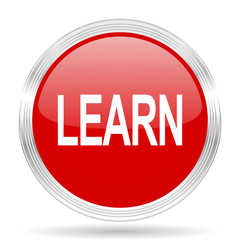 Aufkleber - learn red glossy circle modern web icon