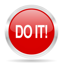 Aufkleber - do it red glossy circle modern web icon