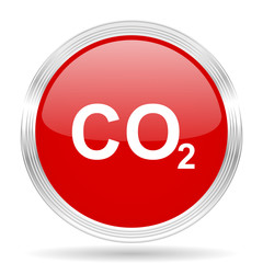 Poster - carbon dioxide red glossy circle modern web icon