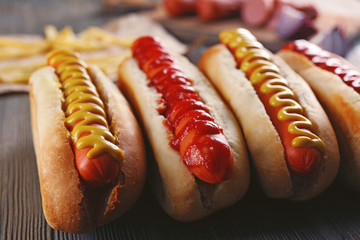 Canvas Print - Hot dogs closeup