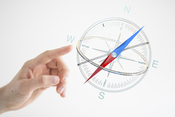 Aufkleber - compass hand