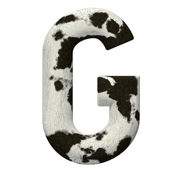 3d Rendered Cow Skin Alphabet and Numbers