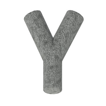 Set of stone fonts isolated on white background