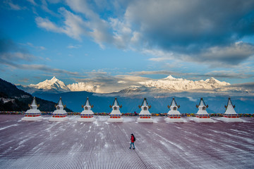 Good morning Meili snow mountain in yunnan china