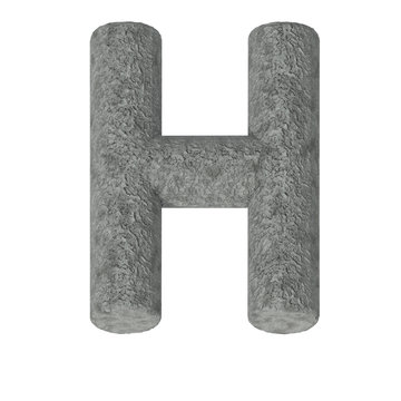 Set of stone fonts isolated on white background