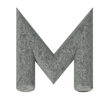 Set of stone fonts isolated on white background