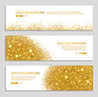 Gold banner with glitter background 1