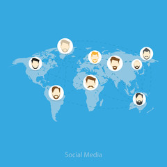 Poster - illustration of the relationship between different people world