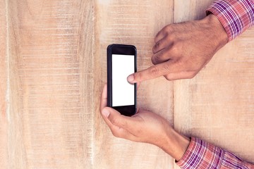 Poster - Directly above shot of man texting