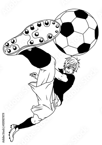 Football Soccer Player Kicking The Ball Illustration Logo Ink