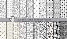 Cartoon Animal Seamless Patterns,pattern Swatches Included For Illustrator User, Pattern Swatches Included In File, For Your Convenient Use.