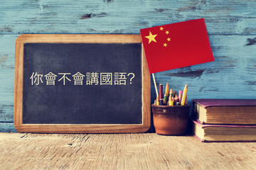 Wall Mural - question do you speak chinese? written in chinese