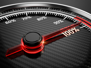 Wall Mural - 100 percent on car speedometer