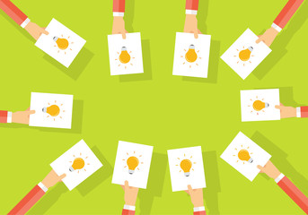 Poster -  business brainstorm.share idea to work.business creative.