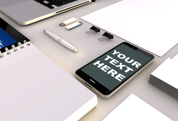 Canvas Print - smartphone office your text here
