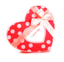 Sticker - Red heart-shaped gift box