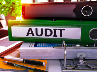 Poster - Green Office Folder with Inscription Audit