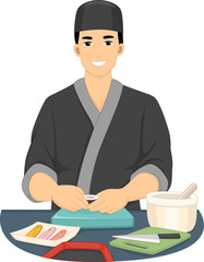 Poster - Man Sushi Chef