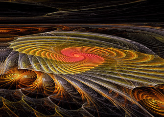 Wall Mural - abstract digitally generated image spiral with perspective