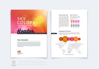 Business brochure, flyer and cover design layout template with b