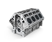 3d Render Of Cylinder Block From Strong Car With V8 Engine Isola
