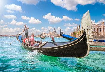 Gondola on Canal Grande in Venice, Italy