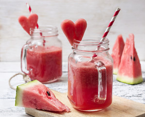 Poster - fresh watermelon smoothie in a mason jar