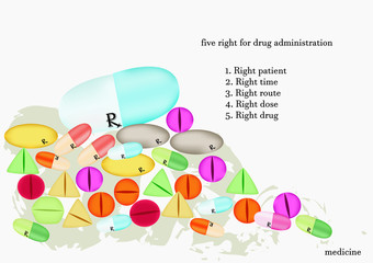 The tablet and capsule colorful.