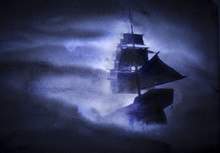 Sailing Ship In A Storm