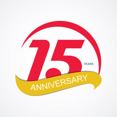 Wall Mural - Template Logo 15 Anniversary Vector Illustration