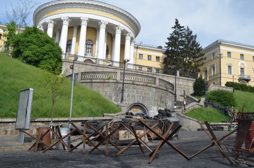 Downtown of Kiev,vandalised during Revolution of Dignity
