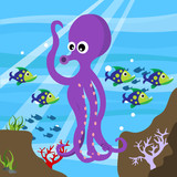 Fototapeta Do akwarium - Cute Octopus