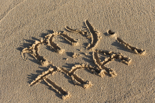 Inscription My Thai on sandy beach