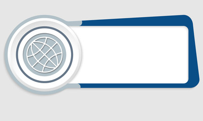 Poster - Vector abstract button for your text and globe icon