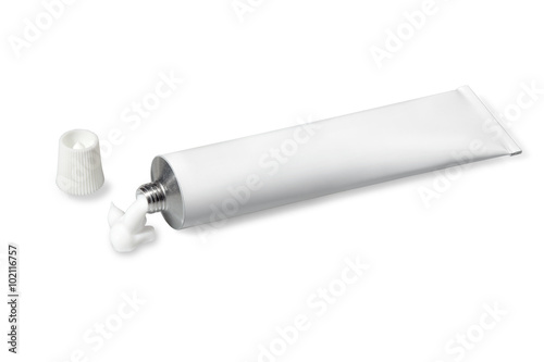 Fotografie, Obraz a tube of white color on a white background