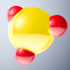 Aufkleber - Glossy connected 3D balls with reflections