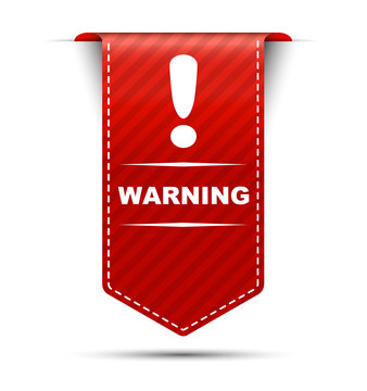 red vector banner design warning