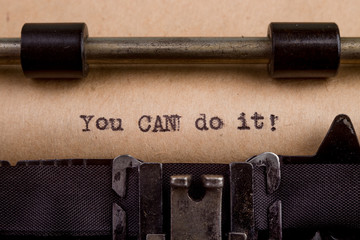 Fototapete - typed words on a Vintage Typewriter