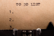 To Do List Typed On The Typewriter