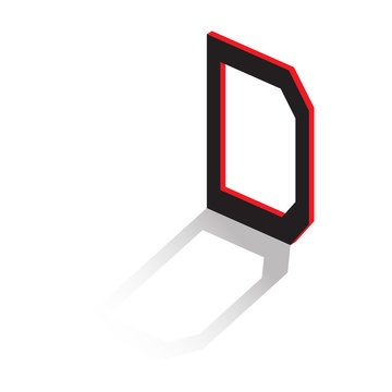 Letter of the Latin alphabet. Volumetric drawing with shadow. Vector illustration.