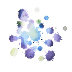 Wall Mural - colorful retro vintage abstract watercolour aquarelle art hand paint on white background