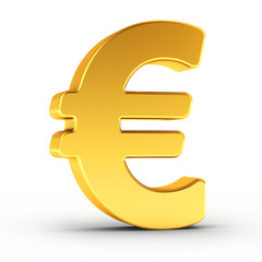 Aufkleber - The Euro symbol as a polished golden object with clipping path