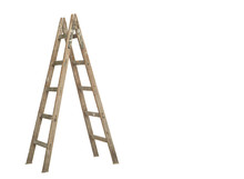 Wooden Ladder On White Background

