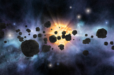 Wall Mural - asteroid field