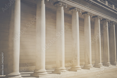 Fotografía Pillars with Vintage Style Filter and Sunlight