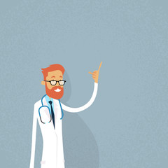 Wall Mural - Medical Doctor Point Finger To Empty Copy Space, Concept Advertisement Vector Illustration